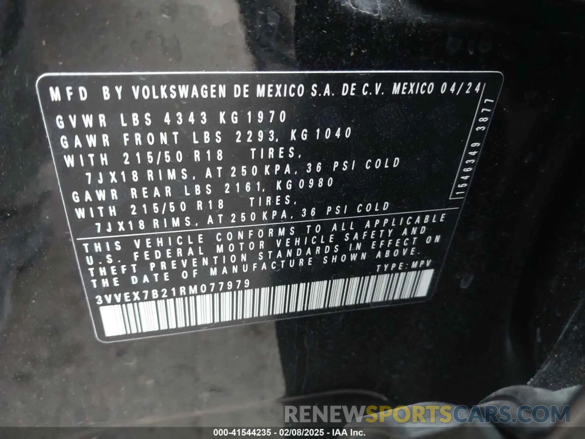 9 Photograph of a damaged car 3VVEX7B21RM077979 VOLKSWAGEN TAOS 2024