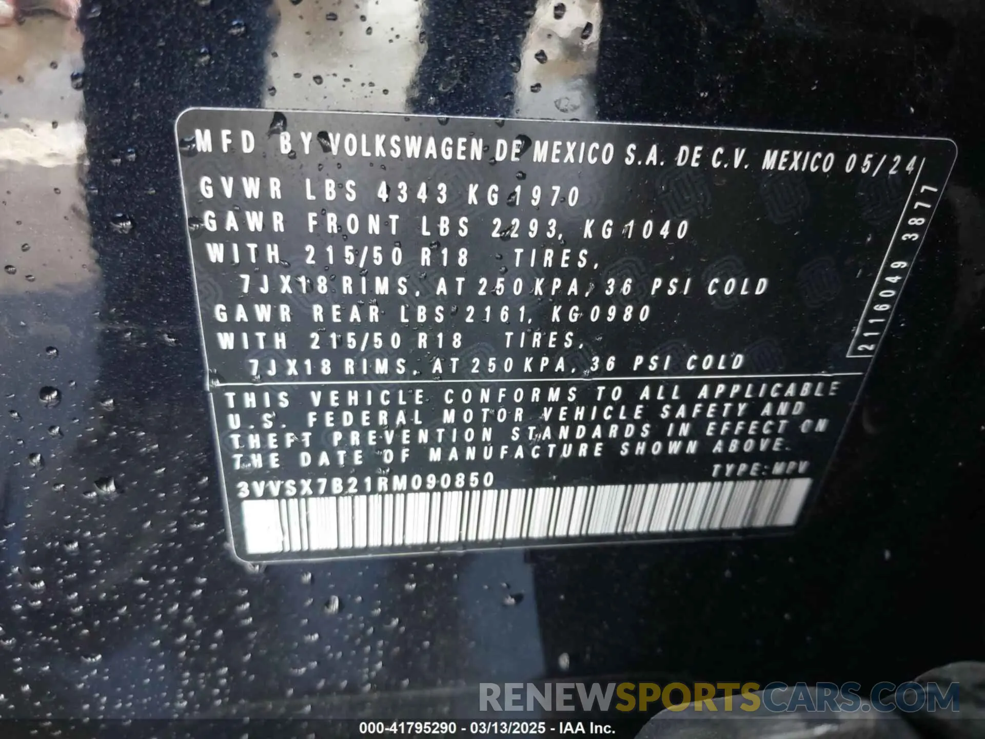 9 Photograph of a damaged car 3VVSX7B21RM090850 VOLKSWAGEN TAOS 2024