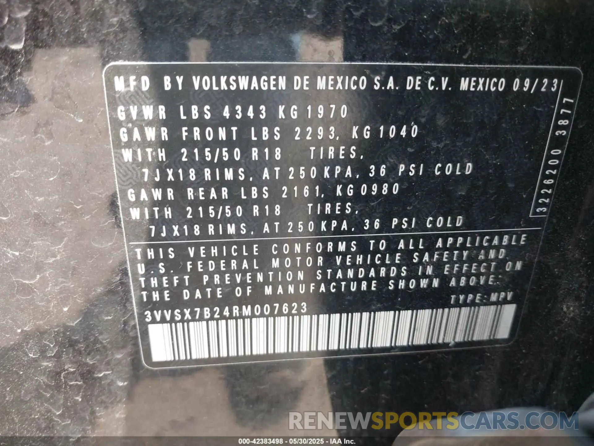 9 Photograph of a damaged car 3VVSX7B24RM007623 VOLKSWAGEN TAOS 2024