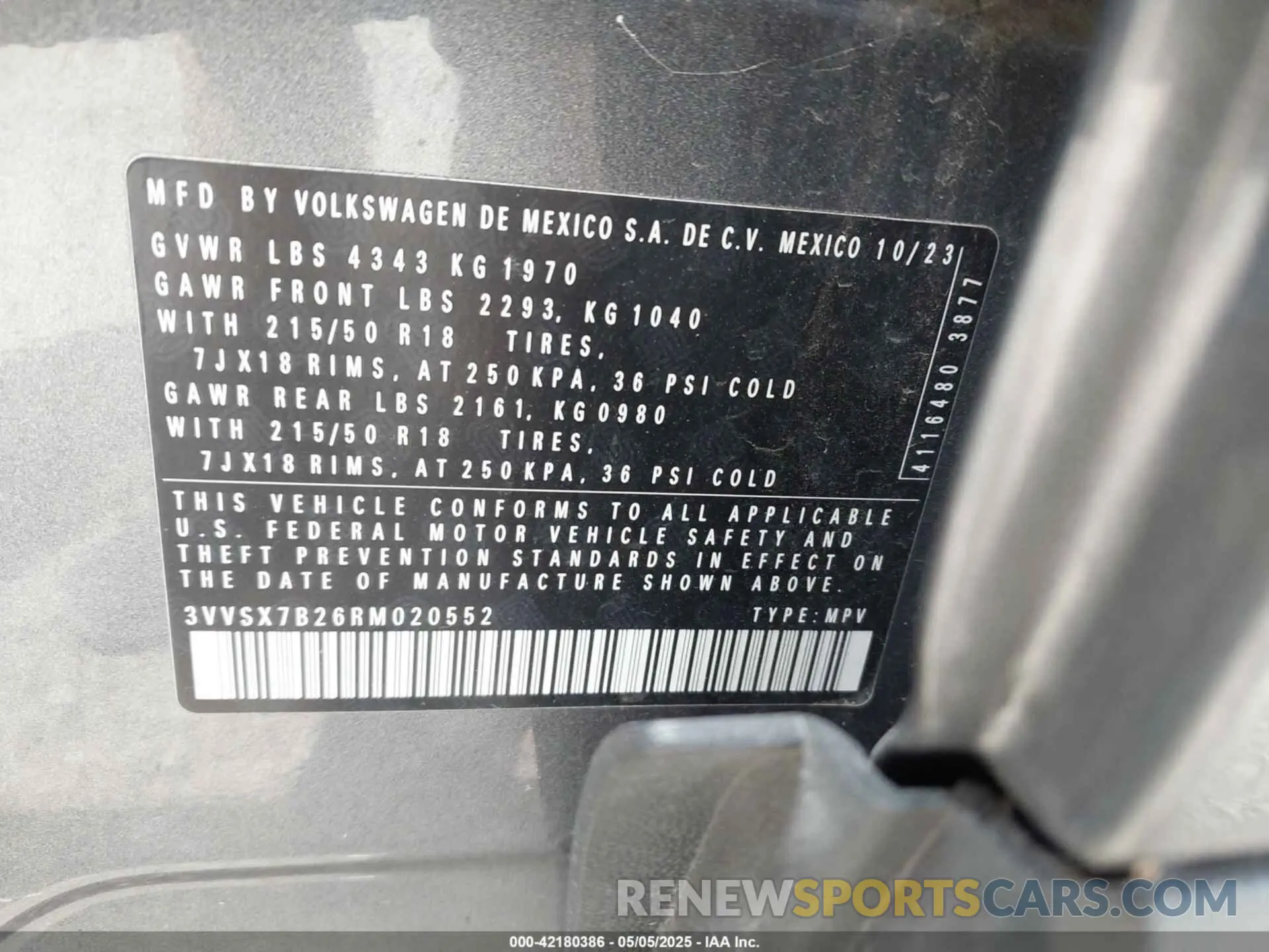 9 Photograph of a damaged car 3VVSX7B26RM020552 VOLKSWAGEN TAOS 2024