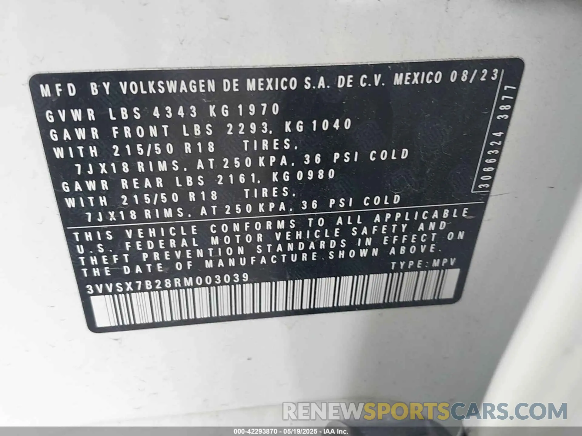 9 Photograph of a damaged car 3VVSX7B28RM003039 VOLKSWAGEN TAOS 2024