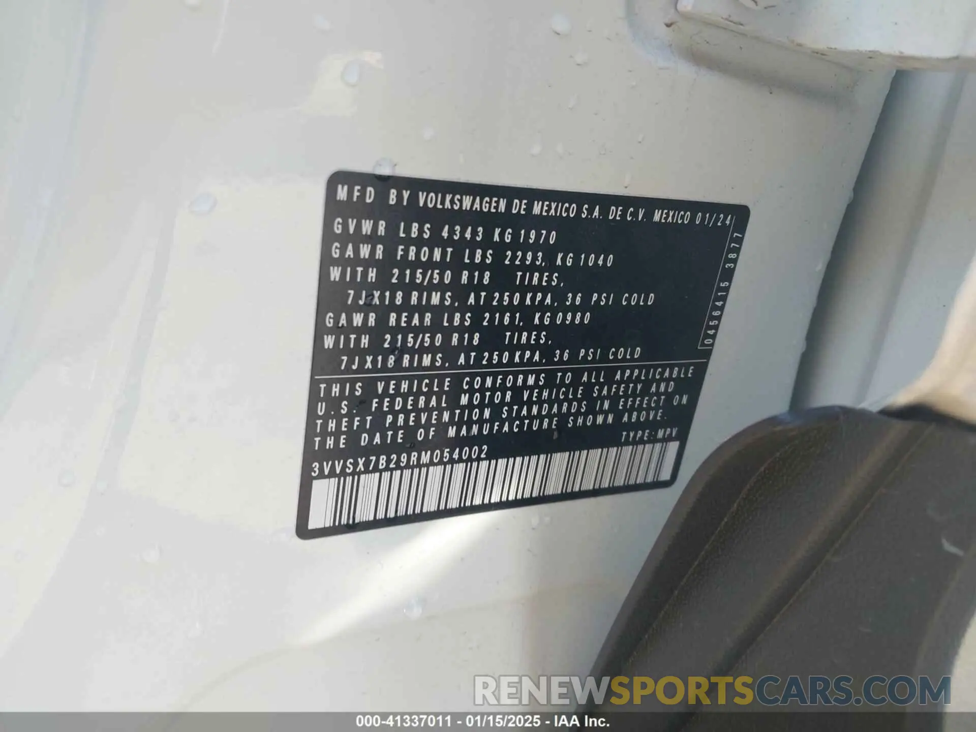 9 Photograph of a damaged car 3VVSX7B29RM054002 VOLKSWAGEN TAOS 2024