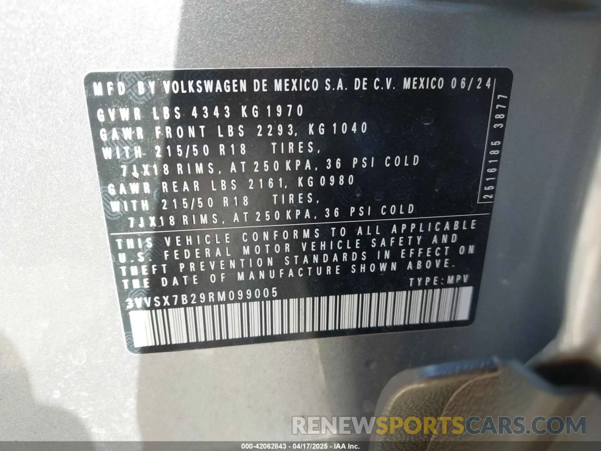 9 Photograph of a damaged car 3VVSX7B29RM099005 VOLKSWAGEN TAOS 2024