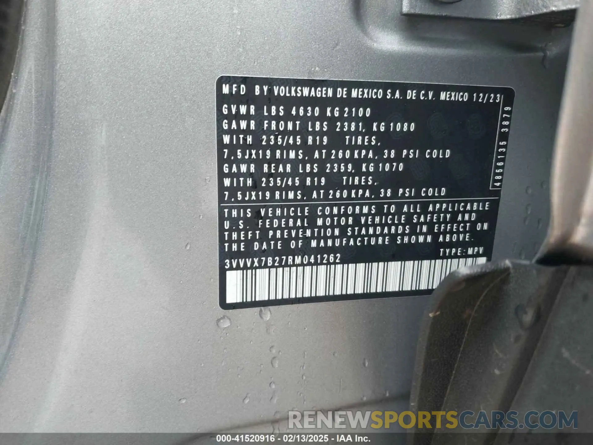 9 Photograph of a damaged car 3VVVX7B27RM041262 VOLKSWAGEN TAOS 2024