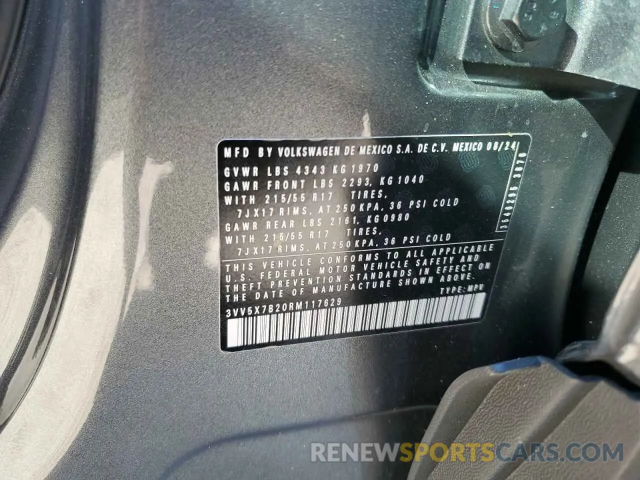 12 Photograph of a damaged car 3VV5X7B20RM117629 VOLKSWAGEN TAOS S 2024