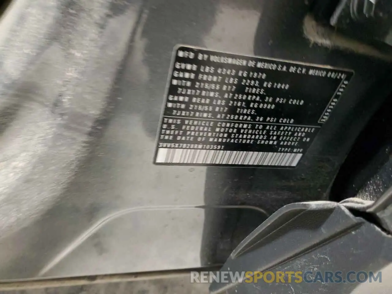 13 Photograph of a damaged car 3VV5X7B28RM103591 VOLKSWAGEN TAOS S 2024