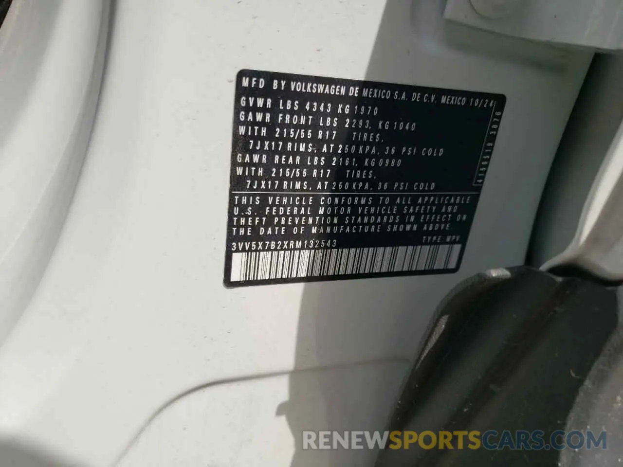 15 Photograph of a damaged car 3VV5X7B2XRM132543 VOLKSWAGEN TAOS S 2024