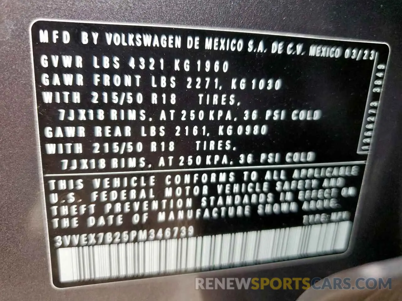 13 Photograph of a damaged car 3VVEX7B25PM346739 VOLKSWAGEN TAOS SE 2023