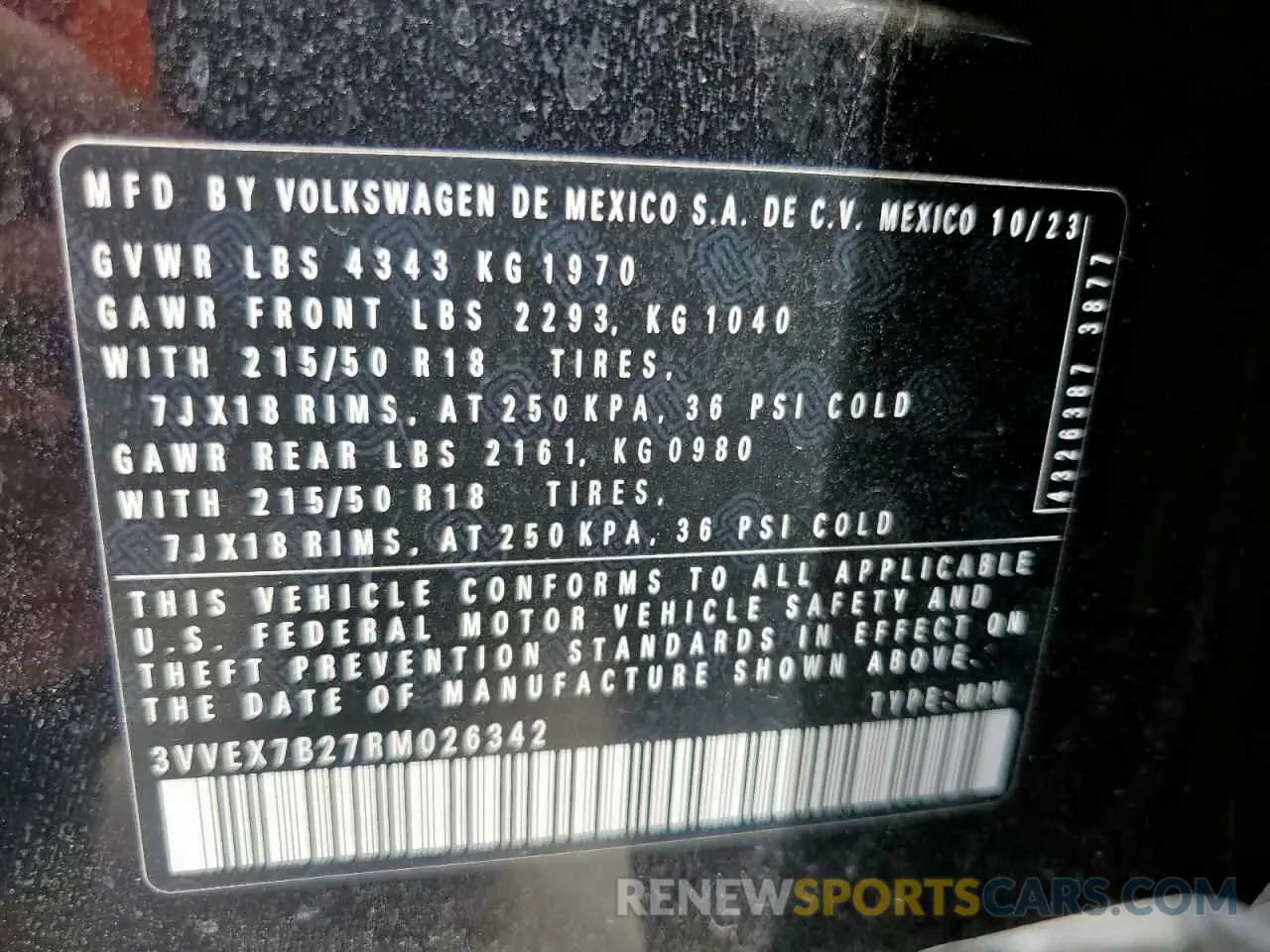 13 Photograph of a damaged car 3VVEX7B27RM026342 VOLKSWAGEN TAOS SE 2024