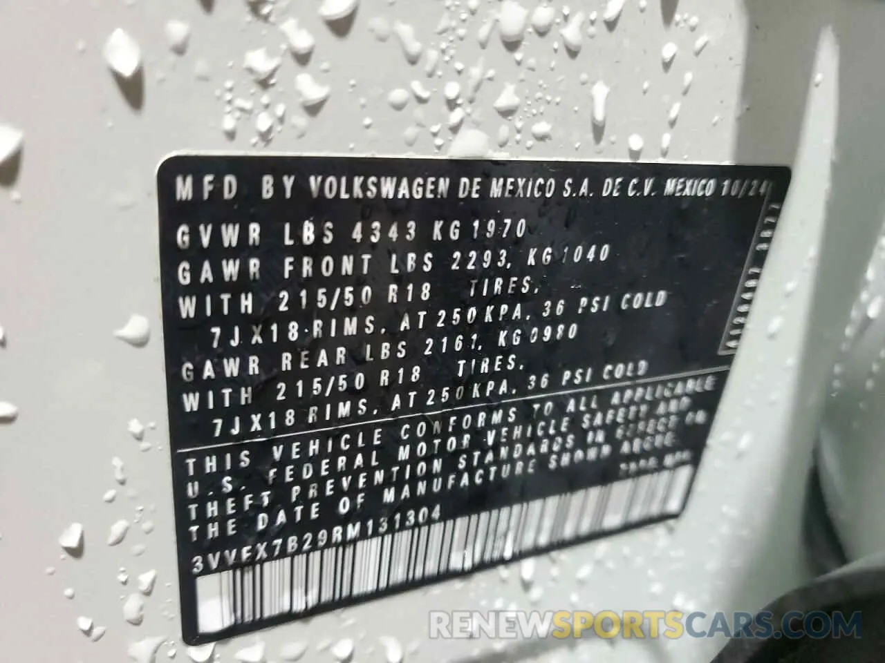 13 Photograph of a damaged car 3VVEX7B29RM131304 VOLKSWAGEN TAOS SE 2024