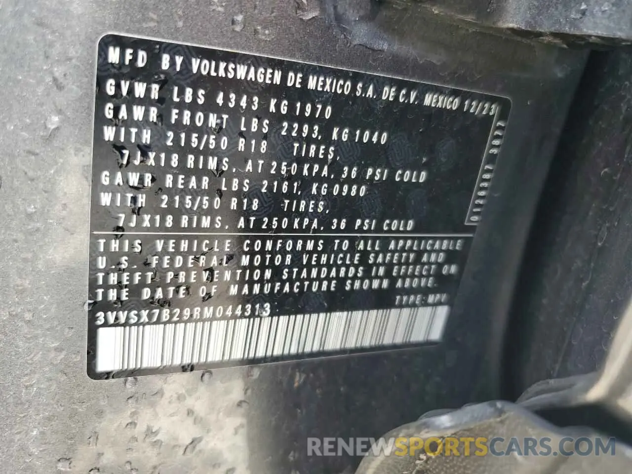 13 Photograph of a damaged car 3VVSX7B29RM044313 VOLKSWAGEN TAOS SE 2024