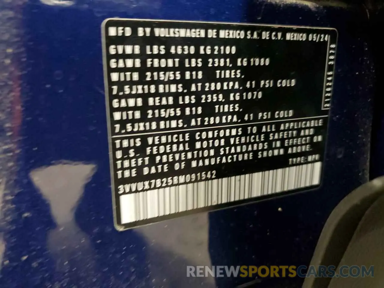 13 Photograph of a damaged car 3VVUX7B25RM091542 VOLKSWAGEN TAOS SE 2024