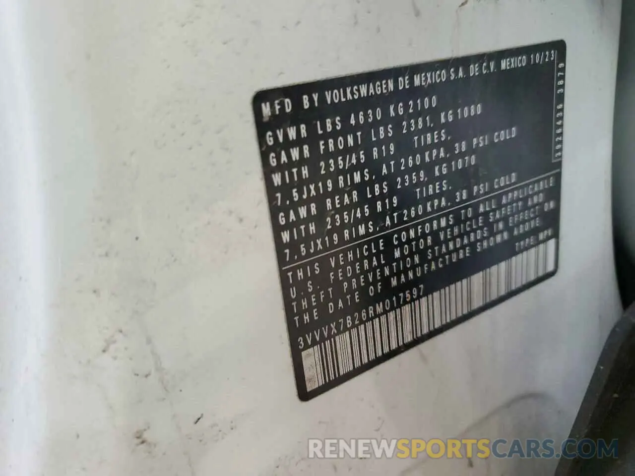 12 Photograph of a damaged car 3VVVX7B26RM017597 VOLKSWAGEN TAOS SE 2024