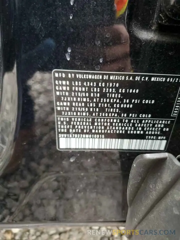 14 Photograph of a damaged car 3VV1X7B22NM010915 VOLKSWAGEN TAOS SEL 2022