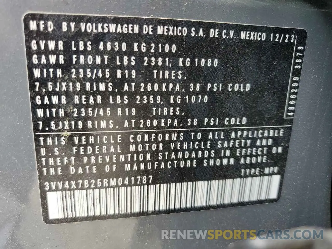 13 Photograph of a damaged car 3VV4X7B25RM041787 VOLKSWAGEN TAOS SEL 2024