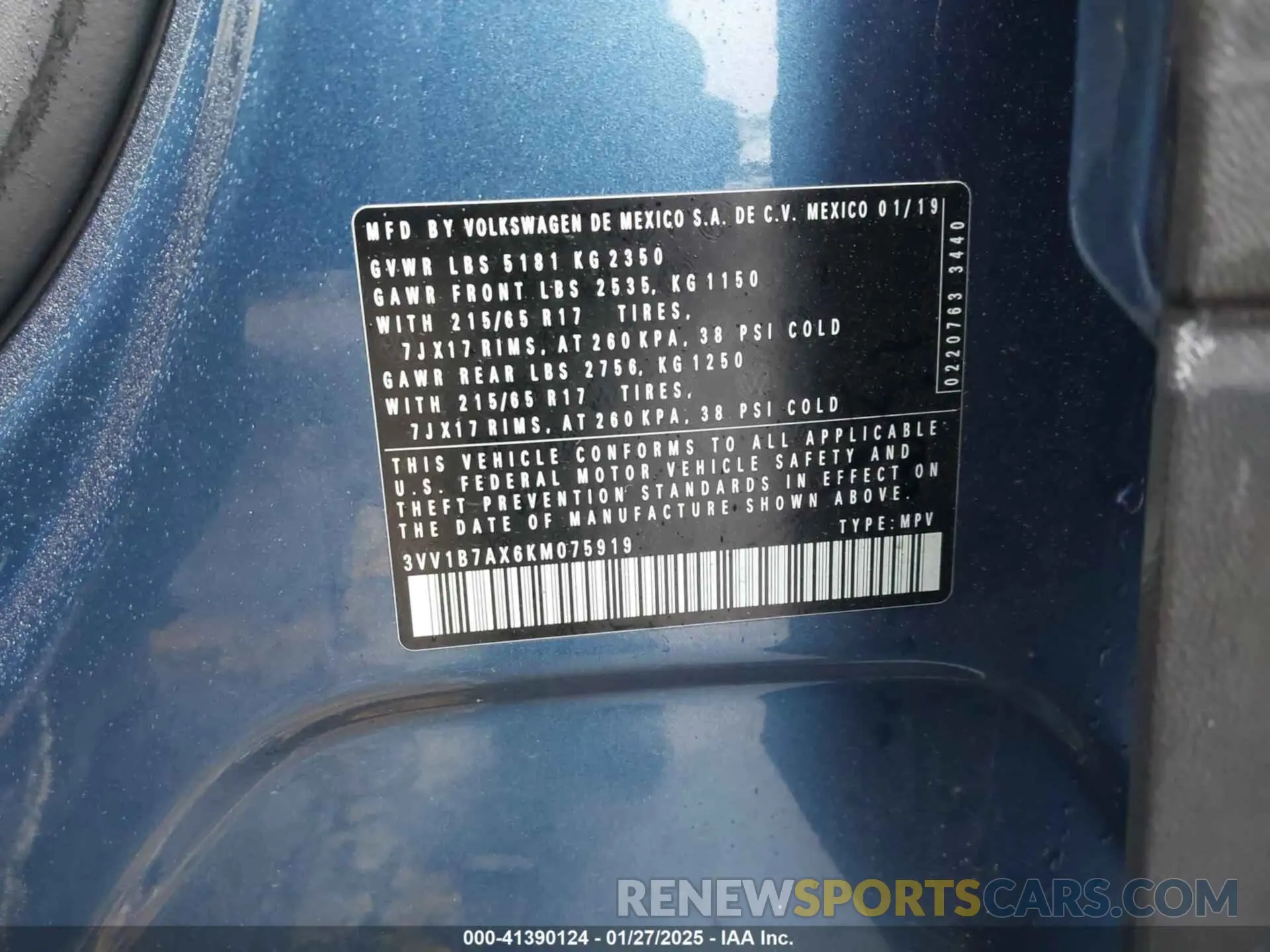 9 Photograph of a damaged car 3VV1B7AX6KM075919 VOLKSWAGEN TIGUAN 2019
