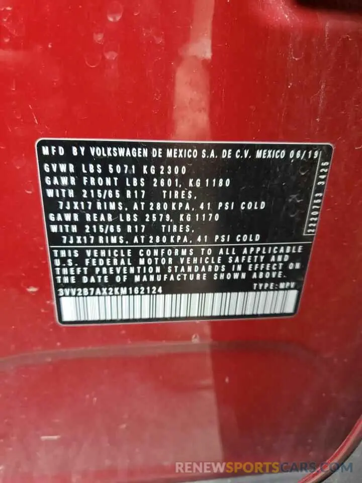 13 Photograph of a damaged car 3VV2B7AX2KM162124 VOLKSWAGEN TIGUAN 2019