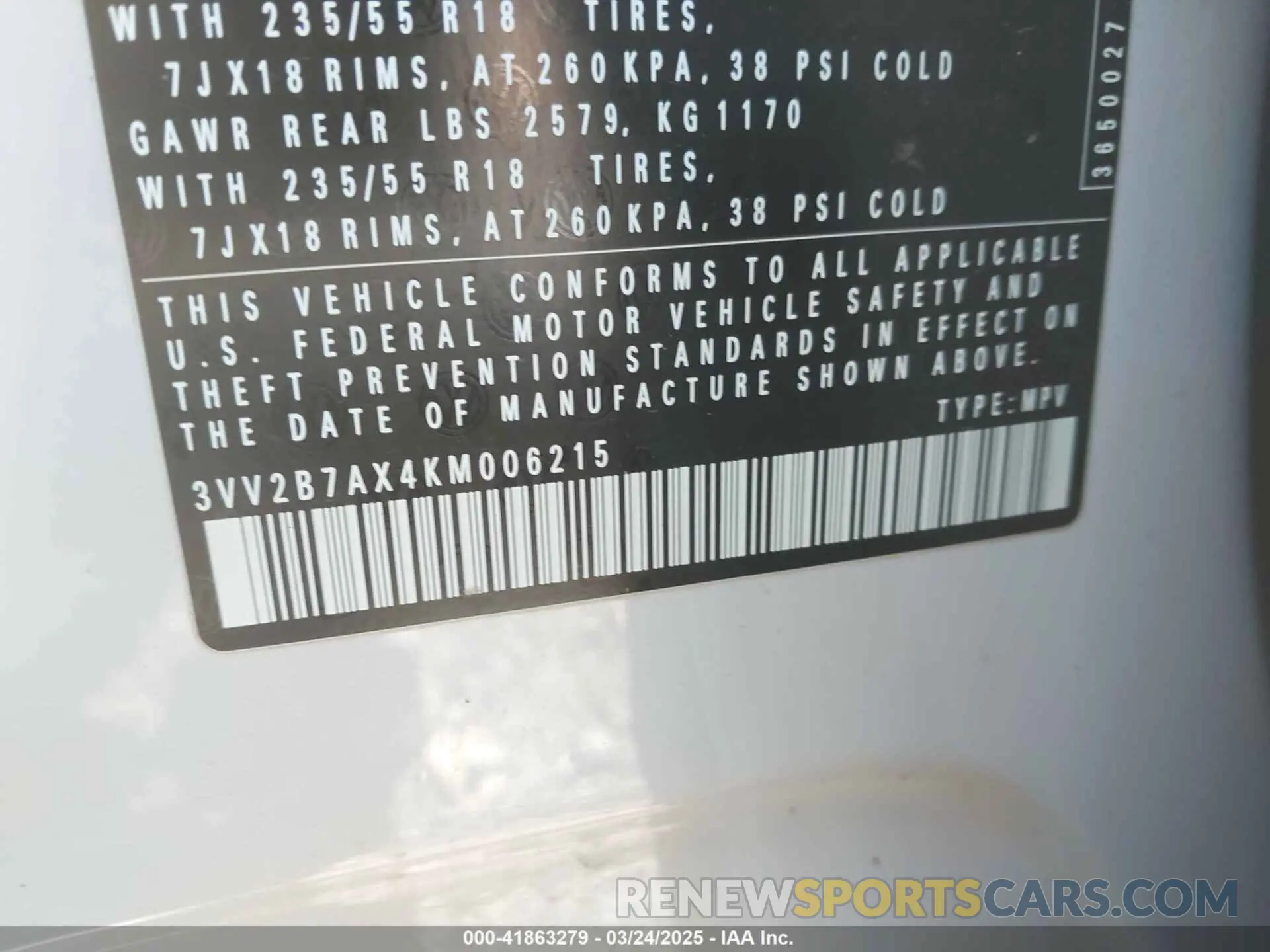 9 Photograph of a damaged car 3VV2B7AX4KM006215 VOLKSWAGEN TIGUAN 2019