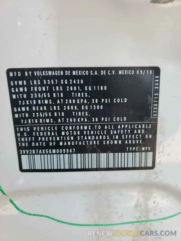 14 Photograph of a damaged car 3VV2B7AX5KM009947 VOLKSWAGEN TIGUAN 2019