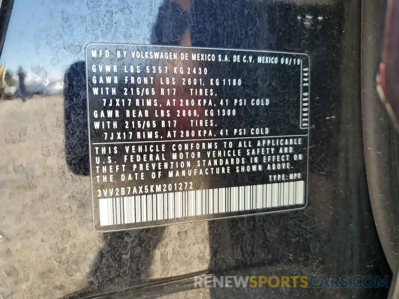 13 Photograph of a damaged car 3VV2B7AX5KM201272 VOLKSWAGEN TIGUAN 2019