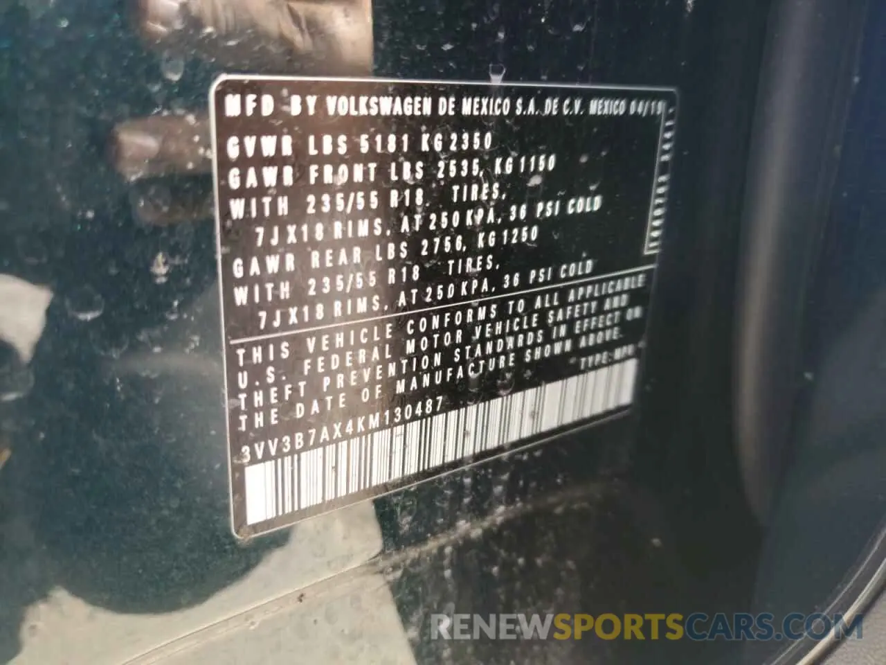 15 Photograph of a damaged car 3VV3B7AX4KM130487 VOLKSWAGEN TIGUAN 2019