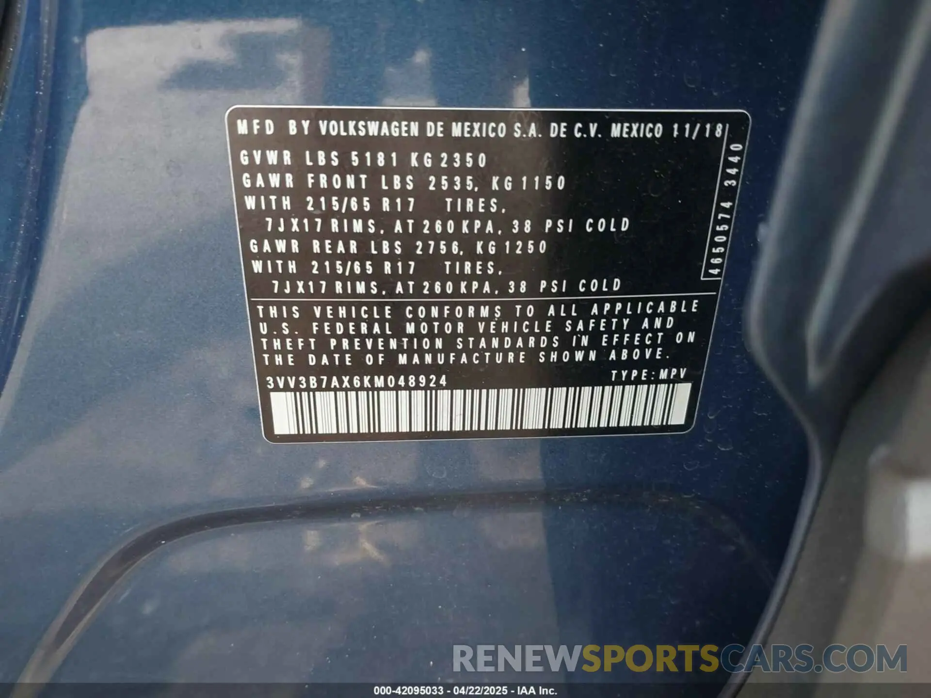 9 Photograph of a damaged car 3VV3B7AX6KM048924 VOLKSWAGEN TIGUAN 2019