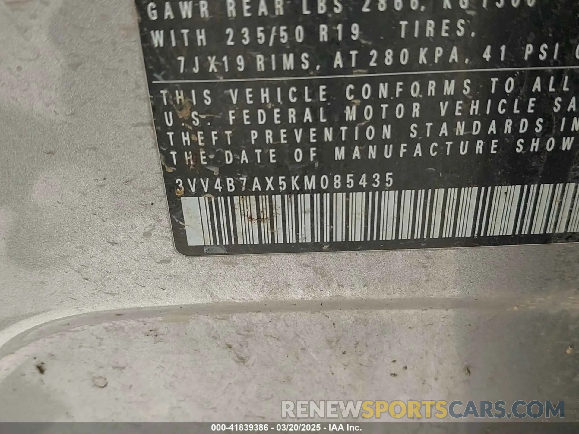 9 Photograph of a damaged car 3VV4B7AX5KM085435 VOLKSWAGEN TIGUAN 2019