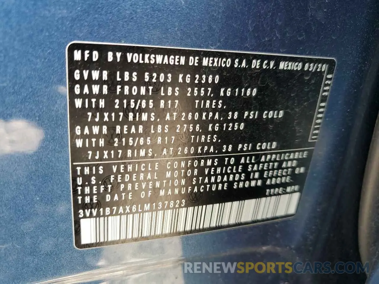 16 Photograph of a damaged car 3VV1B7AX6LM137823 VOLKSWAGEN TIGUAN 2020