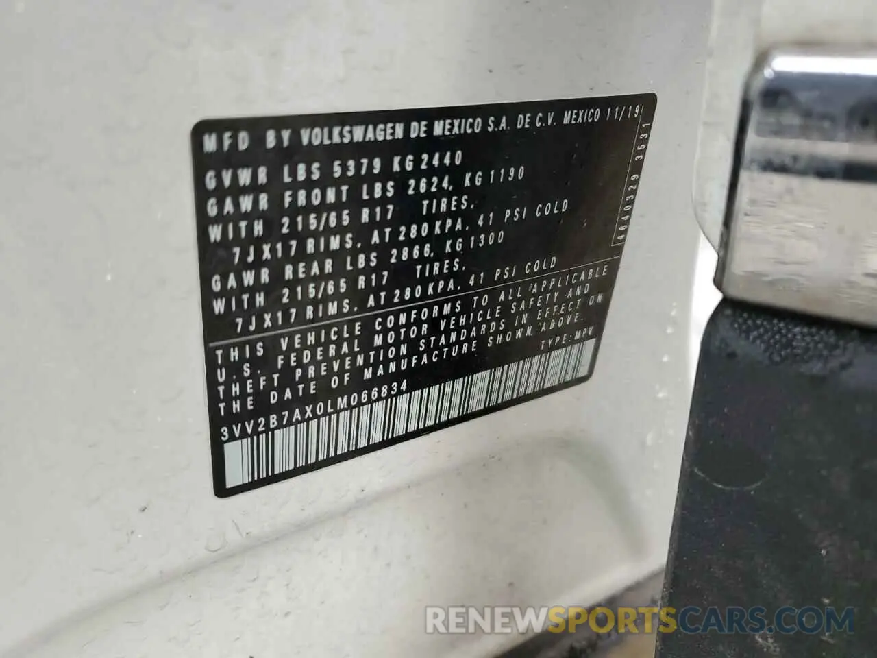 13 Photograph of a damaged car 3VV2B7AX0LM066834 VOLKSWAGEN TIGUAN 2020