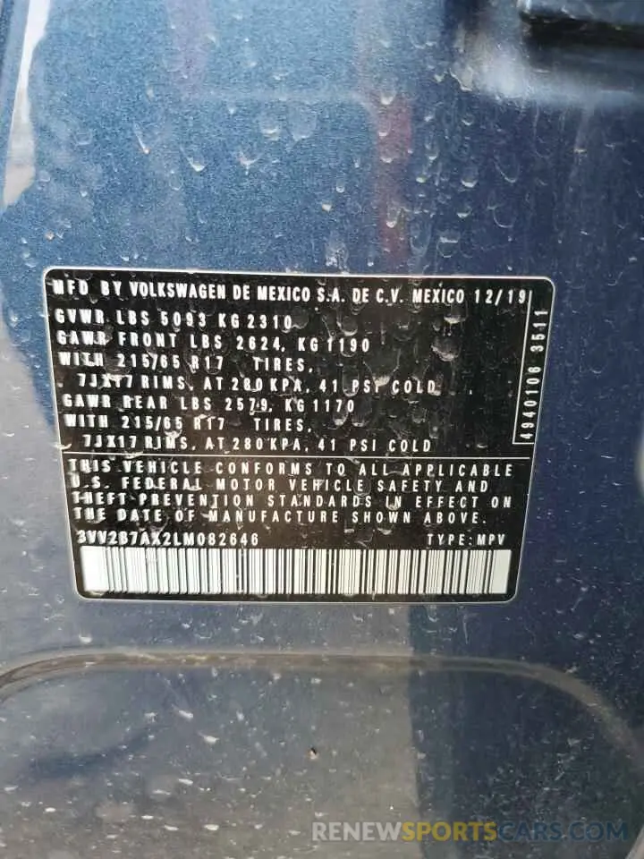 14 Photograph of a damaged car 3VV2B7AX2LM082646 VOLKSWAGEN TIGUAN 2020
