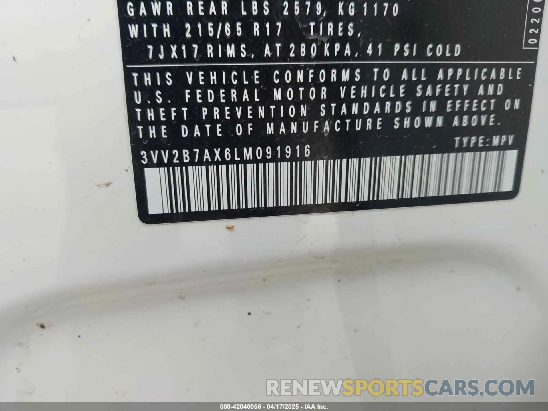 9 Photograph of a damaged car 3VV2B7AX6LM091916 VOLKSWAGEN TIGUAN 2020