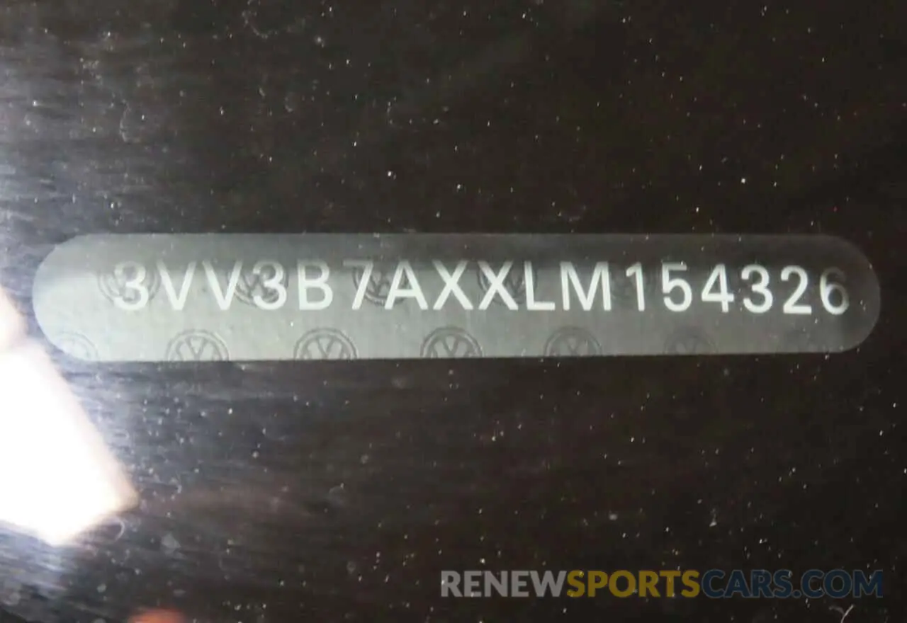 10 Photograph of a damaged car 3VV3B7AXXLM154326 VOLKSWAGEN TIGUAN 2020
