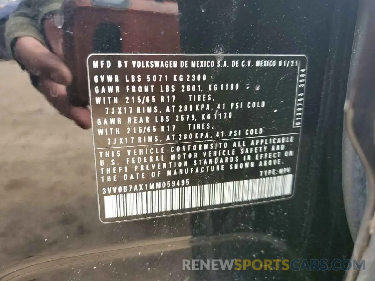 14 Photograph of a damaged car 3VV0B7AX1MM059495 VOLKSWAGEN TIGUAN 2021