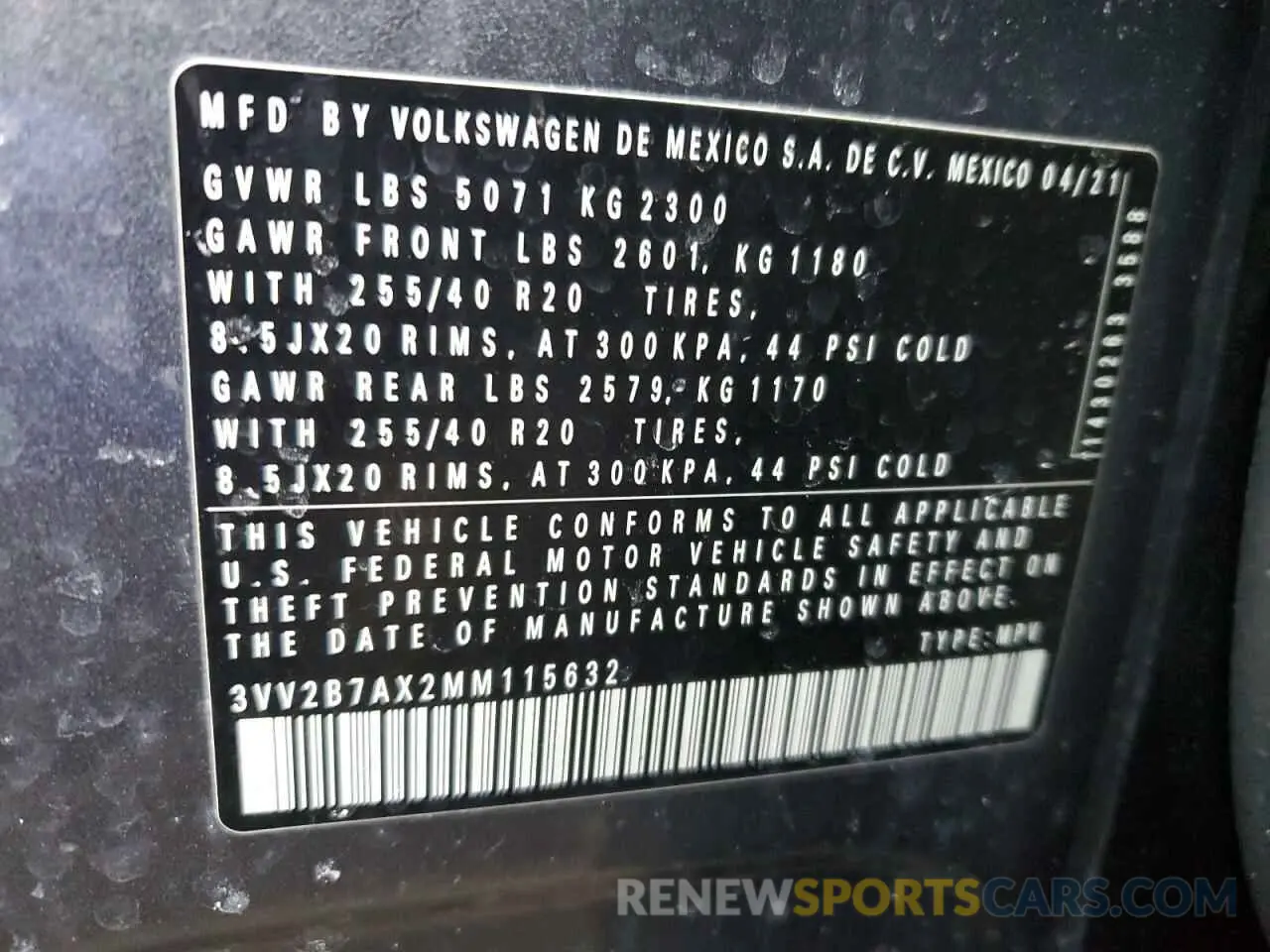 13 Photograph of a damaged car 3VV2B7AX2MM115632 VOLKSWAGEN TIGUAN 2021