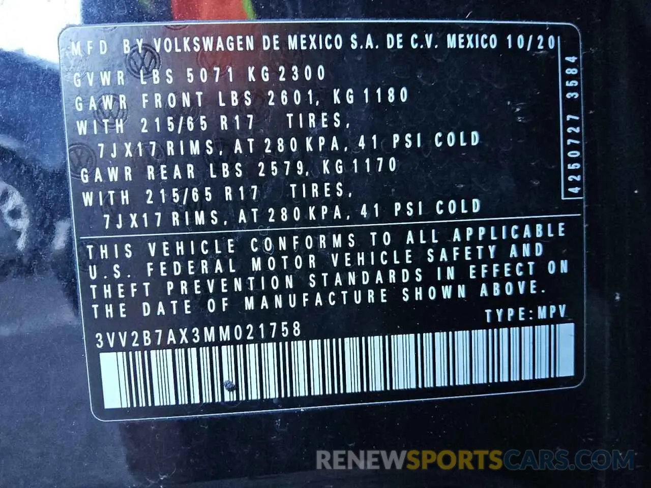 13 Photograph of a damaged car 3VV2B7AX3MM021758 VOLKSWAGEN TIGUAN 2021