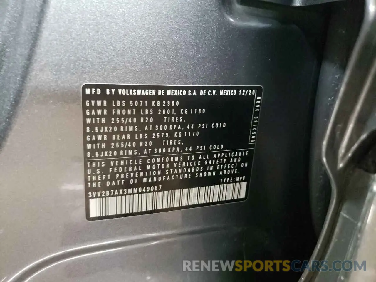13 Photograph of a damaged car 3VV2B7AX3MM049057 VOLKSWAGEN TIGUAN 2021
