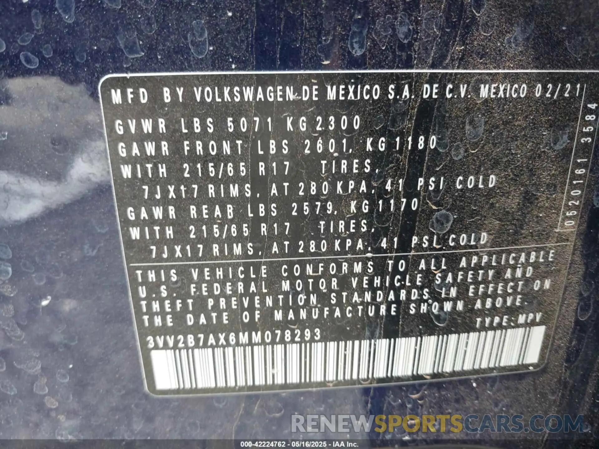 9 Photograph of a damaged car 3VV2B7AX6MM078293 VOLKSWAGEN TIGUAN 2021
