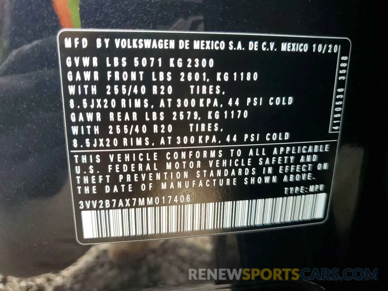 13 Photograph of a damaged car 3VV2B7AX7MM017406 VOLKSWAGEN TIGUAN 2021