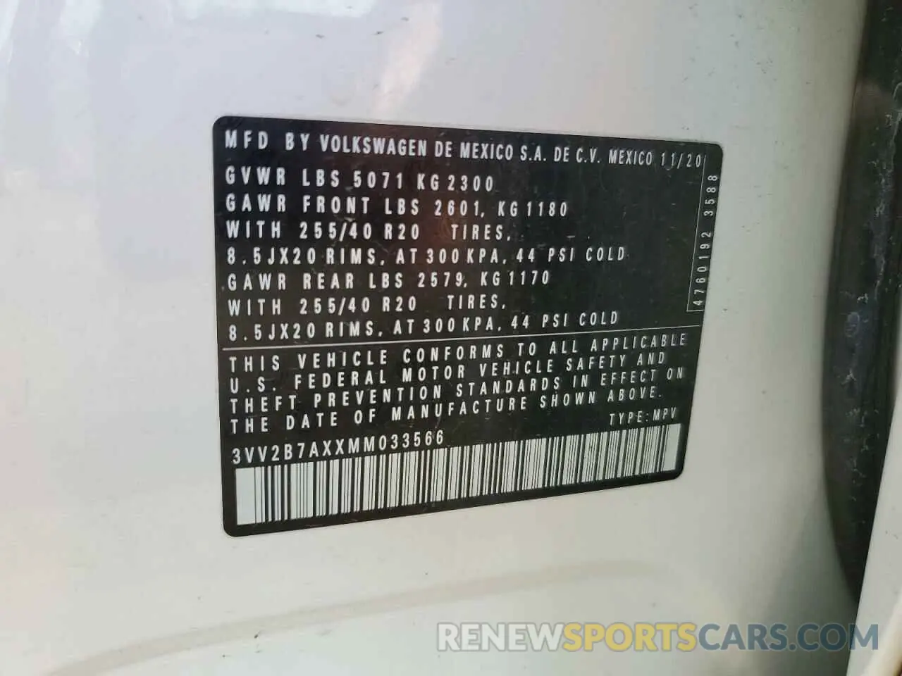 13 Photograph of a damaged car 3VV2B7AXXMM033566 VOLKSWAGEN TIGUAN 2021