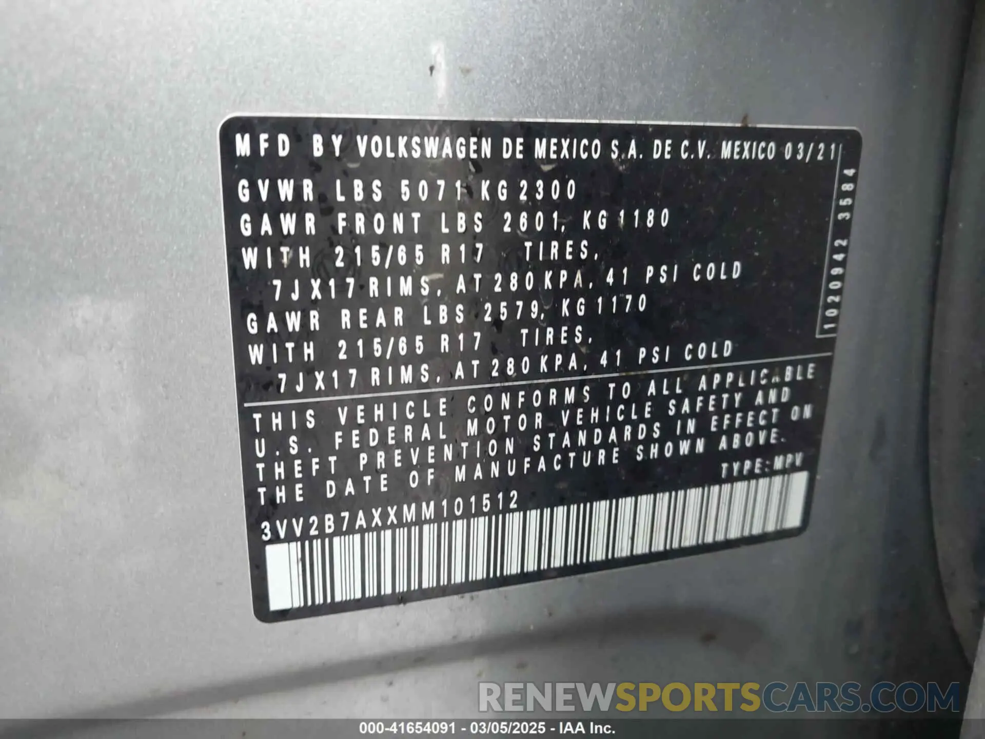 9 Photograph of a damaged car 3VV2B7AXXMM101512 VOLKSWAGEN TIGUAN 2021