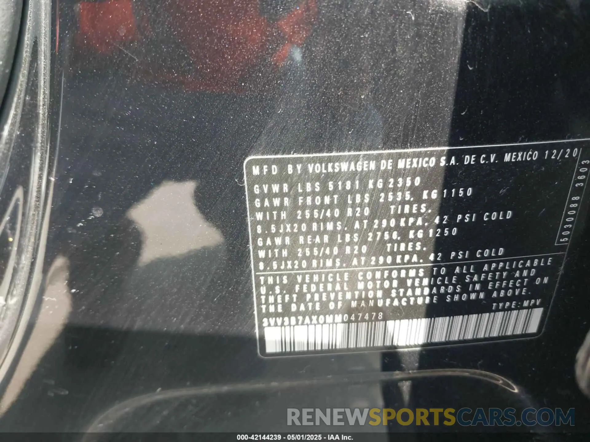 9 Photograph of a damaged car 3VV3B7AX0MM047478 VOLKSWAGEN TIGUAN 2021