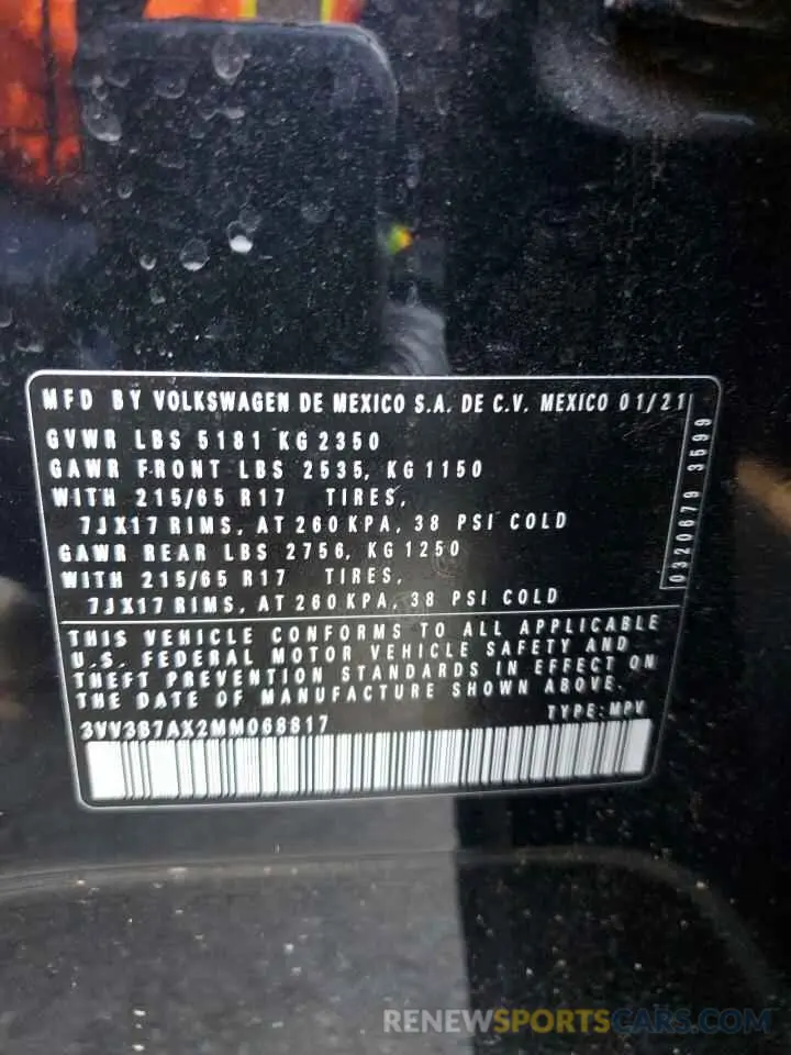 13 Photograph of a damaged car 3VV3B7AX2MM068817 VOLKSWAGEN TIGUAN 2021