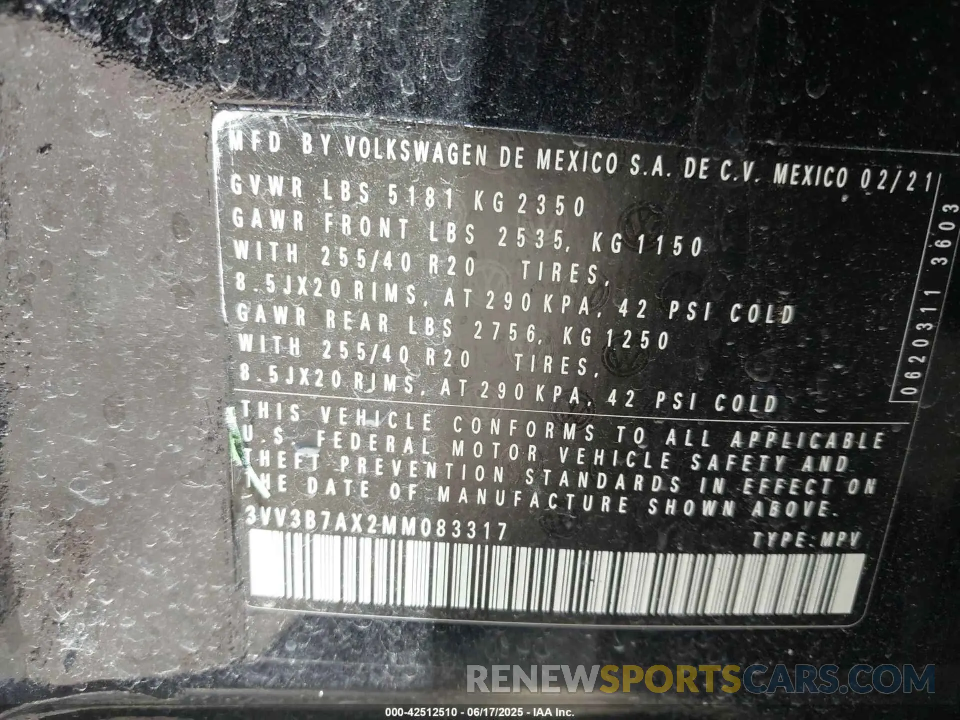 9 Photograph of a damaged car 3VV3B7AX2MM083317 VOLKSWAGEN TIGUAN 2021