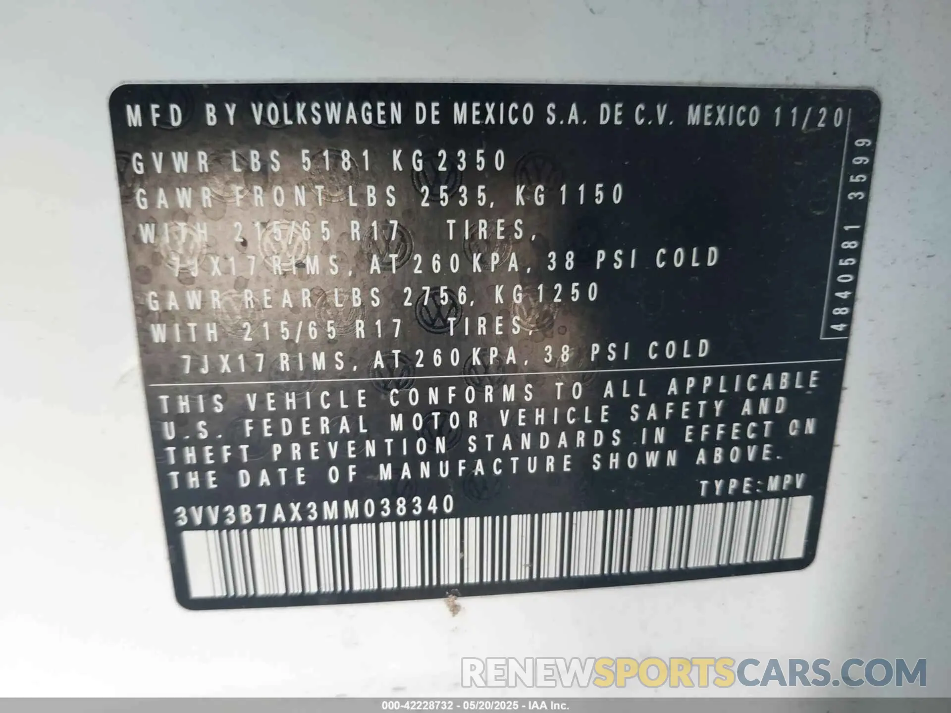 9 Photograph of a damaged car 3VV3B7AX3MM038340 VOLKSWAGEN TIGUAN 2021