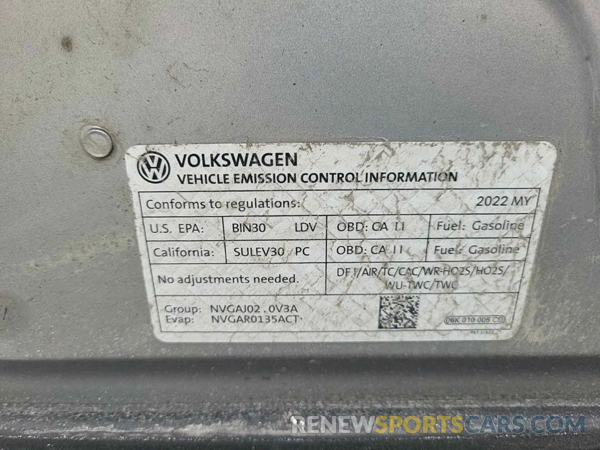 1 Photograph of a damaged car 3VV2B7AX5NM082093 VOLKSWAGEN TIGUAN 2022