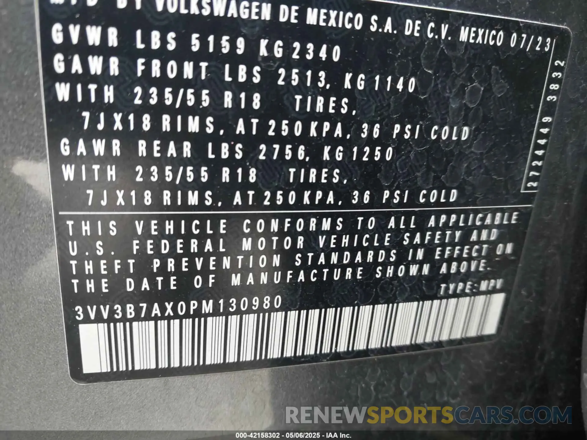 9 Photograph of a damaged car 3VV3B7AX0PM130980 VOLKSWAGEN TIGUAN 2023