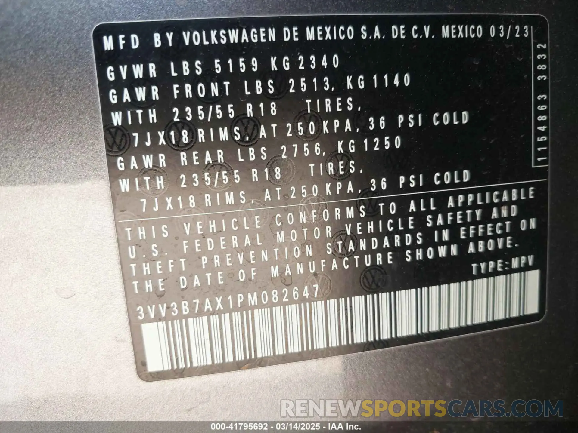 9 Photograph of a damaged car 3VV3B7AX1PM082647 VOLKSWAGEN TIGUAN 2023