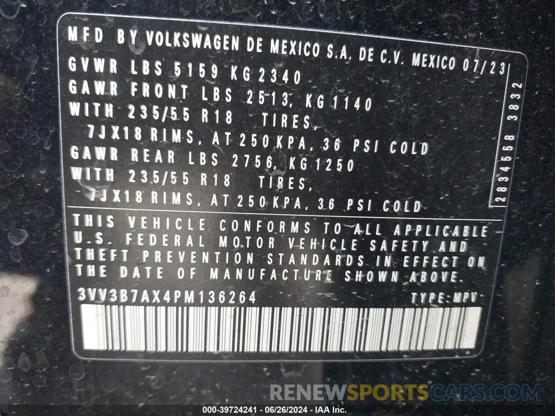 9 Photograph of a damaged car 3VV3B7AX4PM136264 VOLKSWAGEN TIGUAN 2023