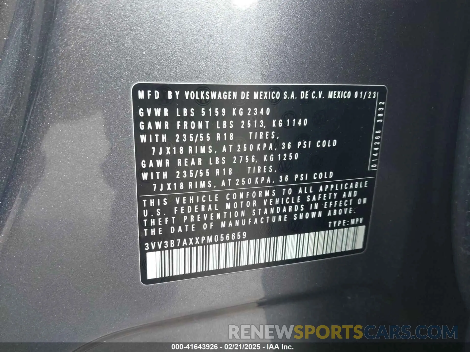 9 Photograph of a damaged car 3VV3B7AXXPM056659 VOLKSWAGEN TIGUAN 2023