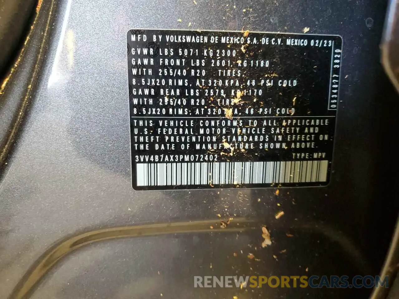 12 Photograph of a damaged car 3VV4B7AX3PM072402 VOLKSWAGEN TIGUAN 2023